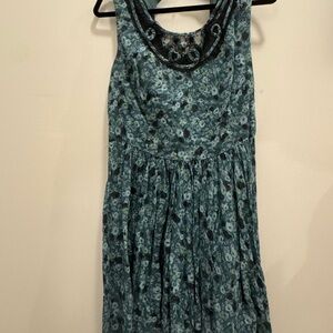 Urban Outfitters Floral Blue Sleeveless Dress